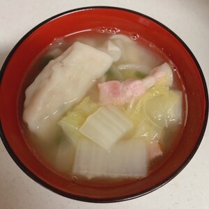 疲れた日に！手抜きに見えない水餃子スープ♪